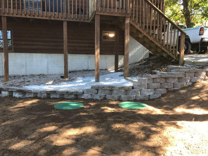 after completion of metal septic tank replacement table rock lake 1-2-2017
