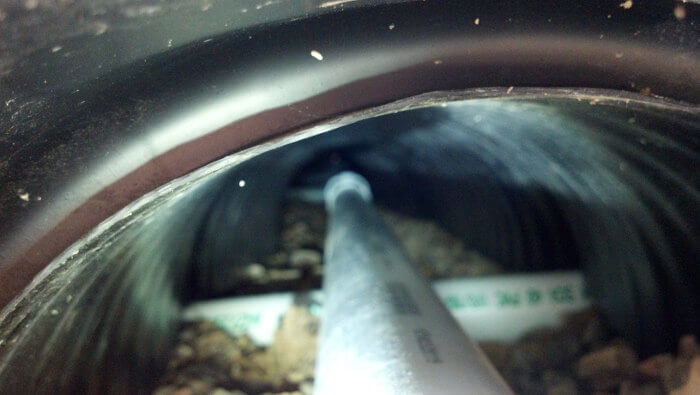 pressure pipe inside lateral line