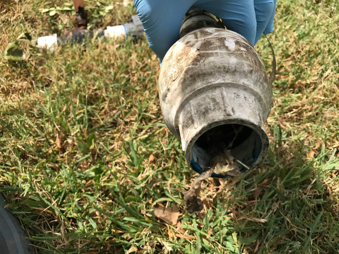 debris in check valve pipe 9-29-17