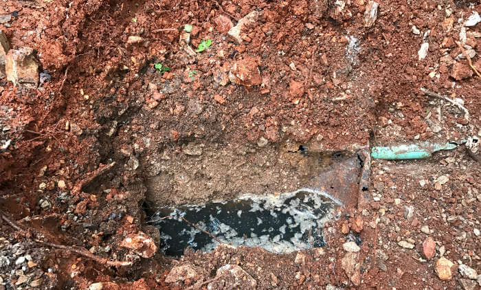 caved in metal septic tank 1-2-2017