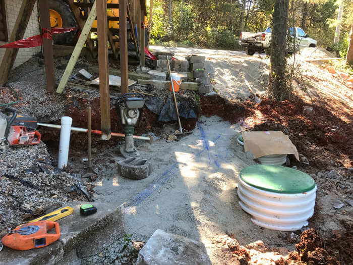 compacted gravel around new septic tank 1-2-2017